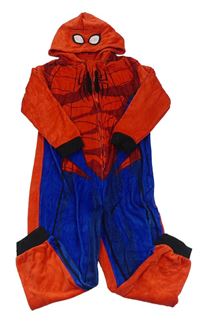 Červeno-modrá plyšová kombinéza s kapucí - Spiderman Marvel