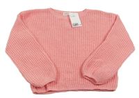 Nové - Ružový pletený sveter H&M