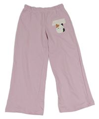 Světlerůžové široké tepláky s kočkou H&M