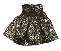 Čierno-zlaté leopardí slávnostné šaty