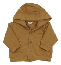 Hnedá prepínaci mikina s kapucňou