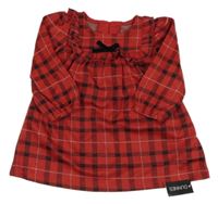 Nové - červeno-černé kostkované šaty s volánkem dunnes