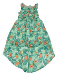 Zelené květované šifonové šaty Y.F.K.