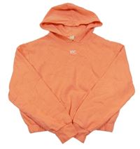 Lososová crop mikina s výšivkou a kapucí H&M