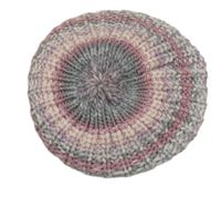 Růžovo-šedý melírovaný pletený baret 