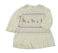 Biele šaty so vzorom a zvieratkami Nutmeg