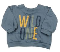 Šedomodrá mikina s nápisom Ergee