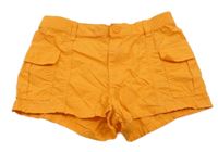 Oranžové plátenné kraťasy s vreckami H&M