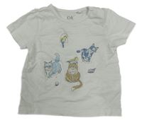 Biele tričko s mačkami C&A