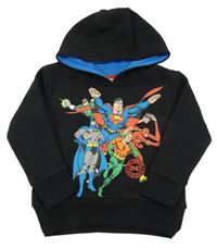 Čierna mikina so superhrdinami  a kapucňou
