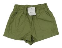 Nové - zelené plátenné kraťasy Next