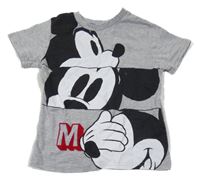Šedé melírované tričko s Mickeym Disney