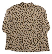 Hnedo-čierne leopardí tričko H&M