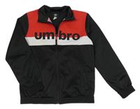 Černo-červená sportovní propínací mikina s logem Umbro
