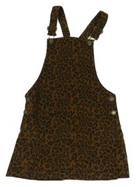 Hnedé menšestrové na traké šaty s leopardím vzorom F&F