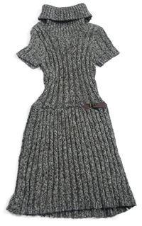 Sivé melírované svetrové šaty s rolákom C&A