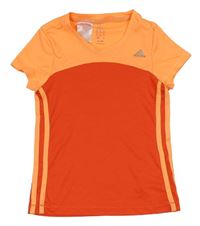 Oranžovo-neonově oranžové sportovní tričko s logem Adidas
