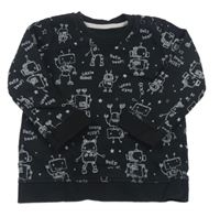Čierna mikina s robotmi George