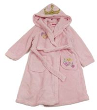 Růžový plyšový župan s kapucí s korunkou - Růženka Disney