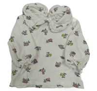 Biele kvetované tričko s golierikom Matalan