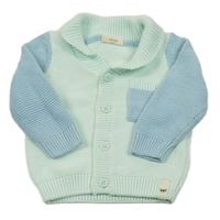 Mintovo-modrý prepínaci sveter Kuniboo