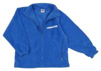 Modrá fleecová prepínaci mikina s nápisom Fruit of the Loom