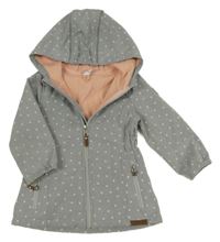 Šedá softshellová bunda se srdíčky a kapucí Topomini