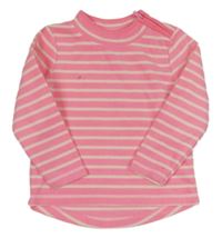 Neónově ružovo-biela pruhovaná fleecová mikina C&A