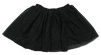 Čierna tylová trblietavá sukňa F&F
