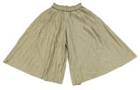 Béžovo-zlaté trblietavé plisované culottes nohavice C&A