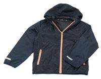 Tmavomodro-ružová šušťáková funkčná jarná bunda s kapucňou Crivit