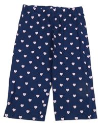 Tmavomodré elastické kraťasy se srdíčky 