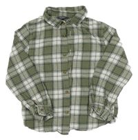 Khaki-bílá kostkovaná košile Primark