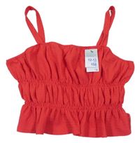 Nové - Červený rebrovaný crop top Primark