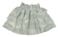 Světlezeleno-béžová batikovaná šifónová sukňa H&M