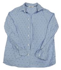 Světlemodro-bílá pruhovaná vzorovaná košile H&M
