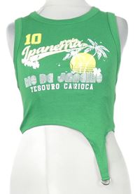 Dámsky zelený crop top s nápisom