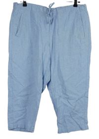 Dámské světlemodré capri lněné kalhoty St. Bernard 