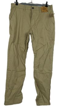 Nové - Pánské béžové plátěné chino kalhoty F&F vel. 34/30