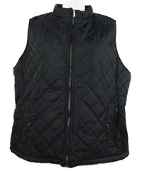 Dámska čierna prešívaná šušťáková zateplená vesta