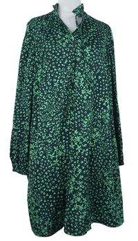 Dámske čierno-zelené vzorované tehotenské é šaty New Look