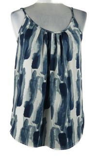 Dámský tmavomodro-bílý vzorovaný top Shein 