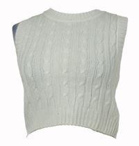 Dámská bílá vzorovaná svetrová crop vesta H&M