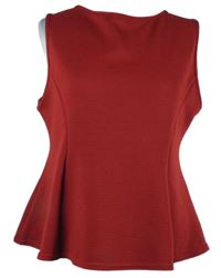 Dámska karmínová rebrovaná peplum blúzka Atmosphere