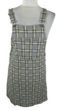 Dámske čierno-žlté kockované na traké šaty H&M