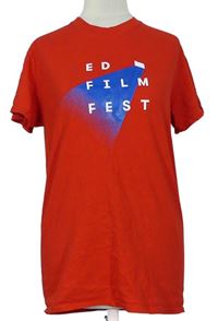Dámske červené tričko s nápismi Gildan