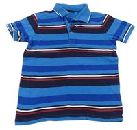 Modro-farebné pruhované polo tričko George