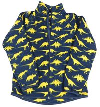 Tmavomodrá fleecová prepínaci mikina s dinosaurami H&M