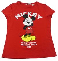 Červené tričko s Mickey Mousem H&M