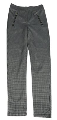 Černo-bílé kostkované tregíny se zipy Primark